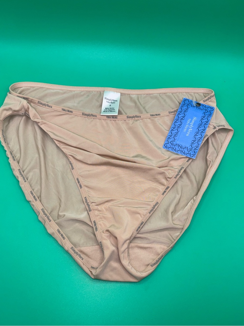 NWT Simply Vera Vera Wang Bikini Panties Nude Beige Size 5 Small Vintage Y2K